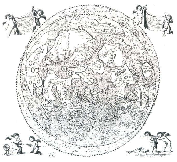 Mapa de la Luna de Johannes Hevelius
